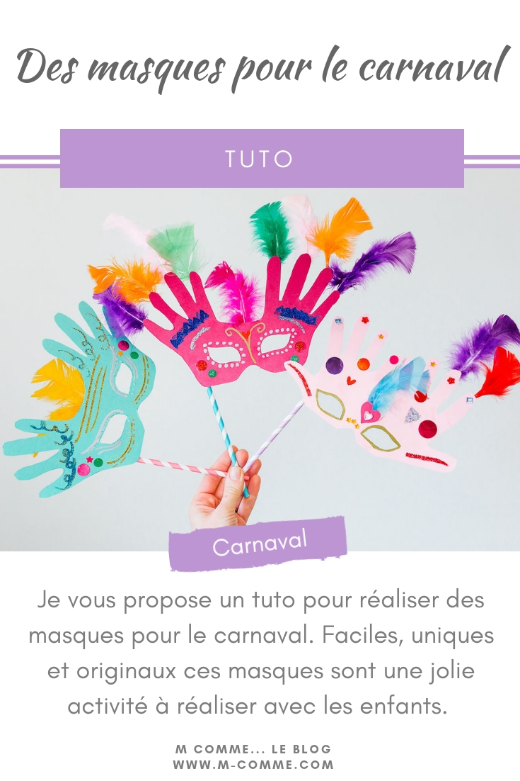 Je vous propose un tuto facile pour réaliser des masques pour le carnaval. Faciles, uniques et originaux ces masques sont une jolie activité à réaliser avec les enfants pour mardi gras. #carnaval #mardigras #masques #plumes #paillettes #loup #enfants #tuto #diy #faitmain #activites #activitesenfants #deguisement masques carnaval