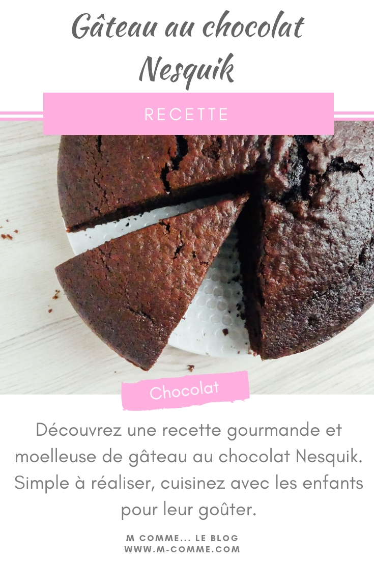 Découvrez une recette gourmande et moelleuse de gâteau au chocolat Nesquik. Simple à réaliser, cuisinez avec les enfants pour leur goûter. #gateau #gateauauchocolat #nesquik #cuisineraveclesenfants #gouter #moelleux #chocolat #cacao #recettesimple gâteau au chocolat Nesquik