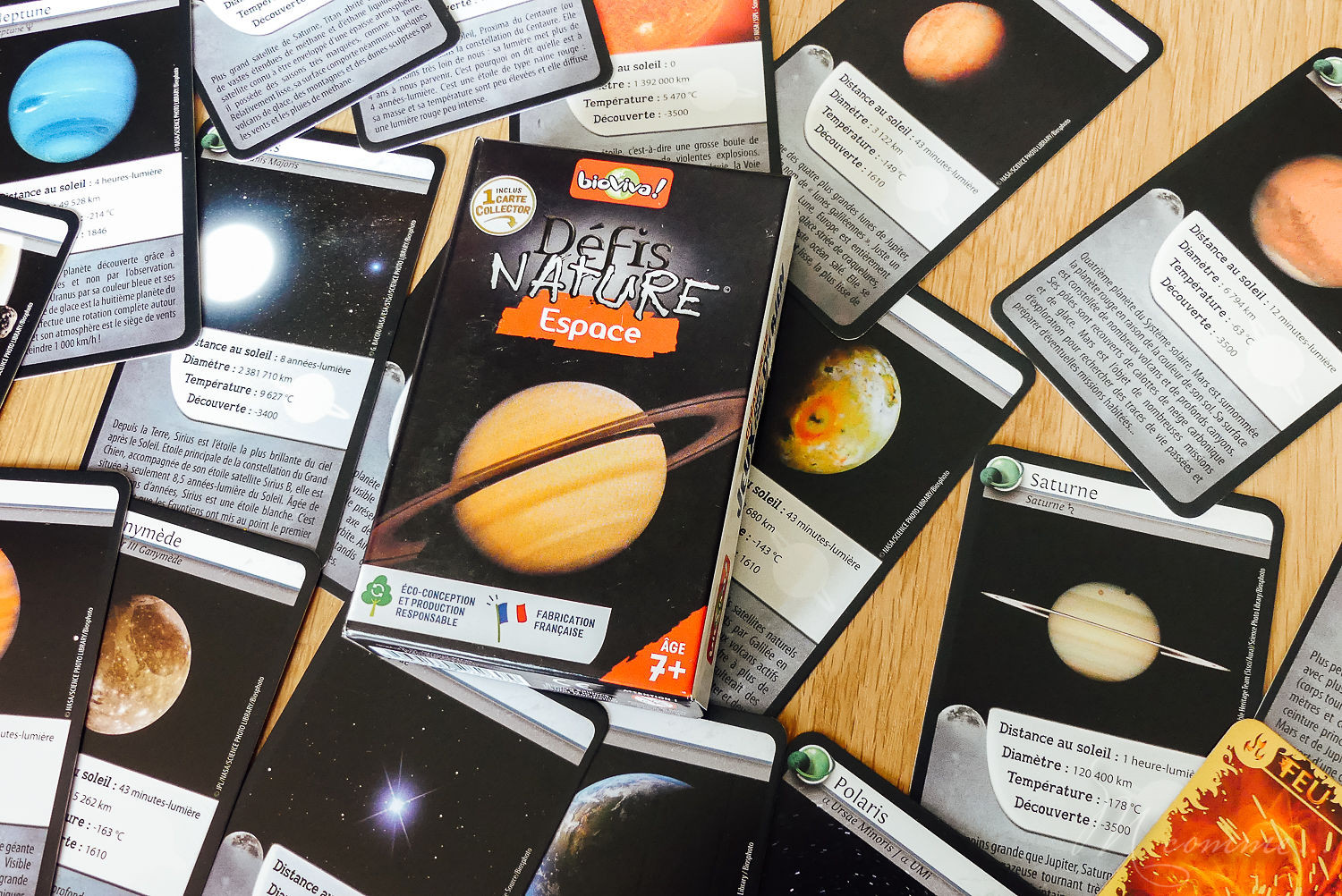 Défis nature de Bioviva est une collection de jeux de cartes qui s’apparente à un jeu de bataille. Educatif, ce jeu sensibilise les enfants aux animaux et à la beauté du monde en s’amusant. Découvrez les rois du camouflage, les dinosaures et l’espace. #curiosité #bioviva #jeu #apprentissage #nature #animaux #decouverte #sensibilisation #jeudesociete #jeudesocieteenfants #jeudecartes #jeudecartesenfants jeu défis nature espace bioviva