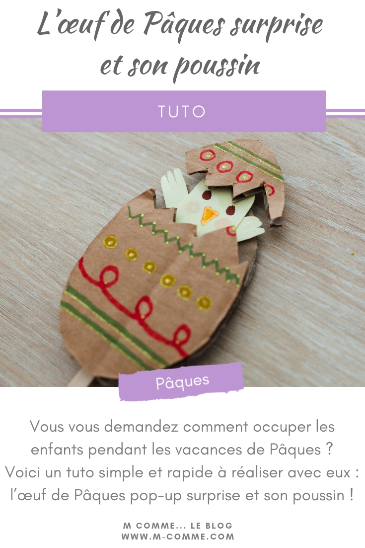 tuto Pâques oeuf pop-up et son poussin