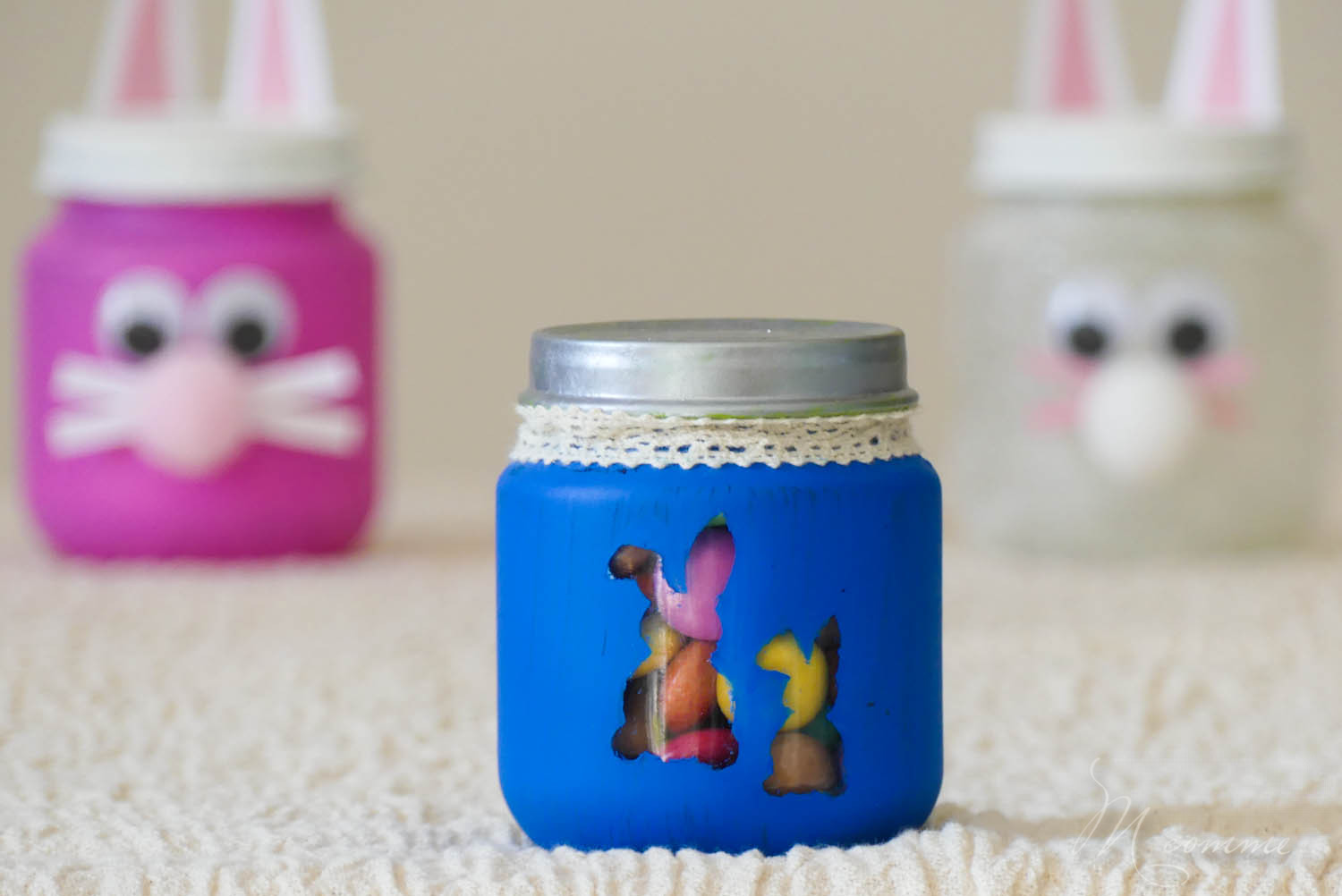 DIY Bocaux de Pâques - Pochoir lapin de Pâques