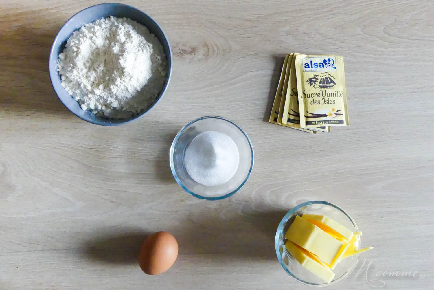 ingrédients pâte sablée